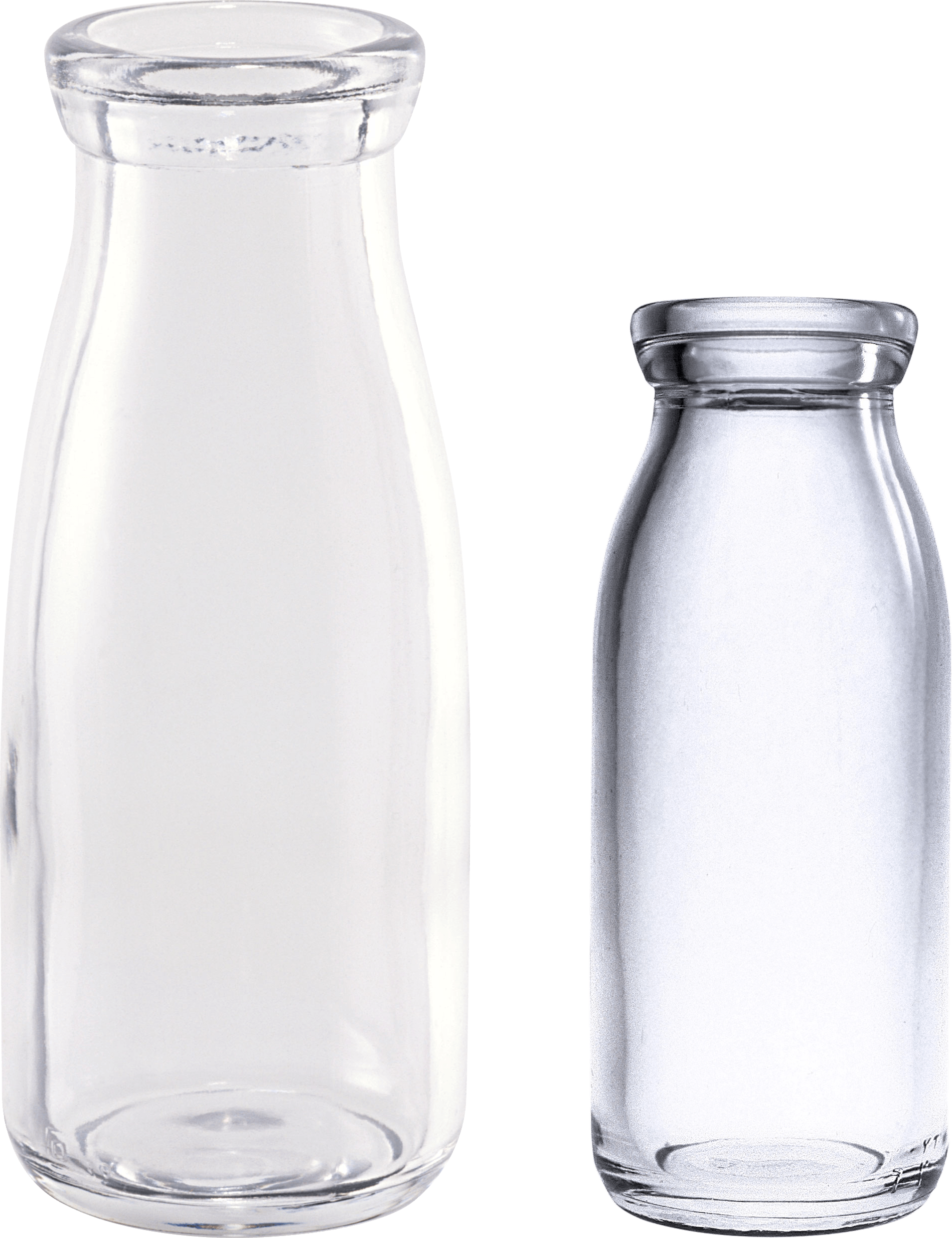 Empty Milk Glass Bottle PNG Photos