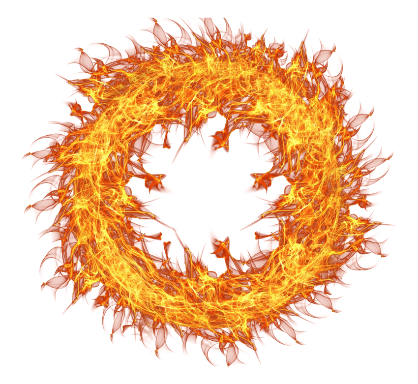 Fireball Circle Background PNG Image