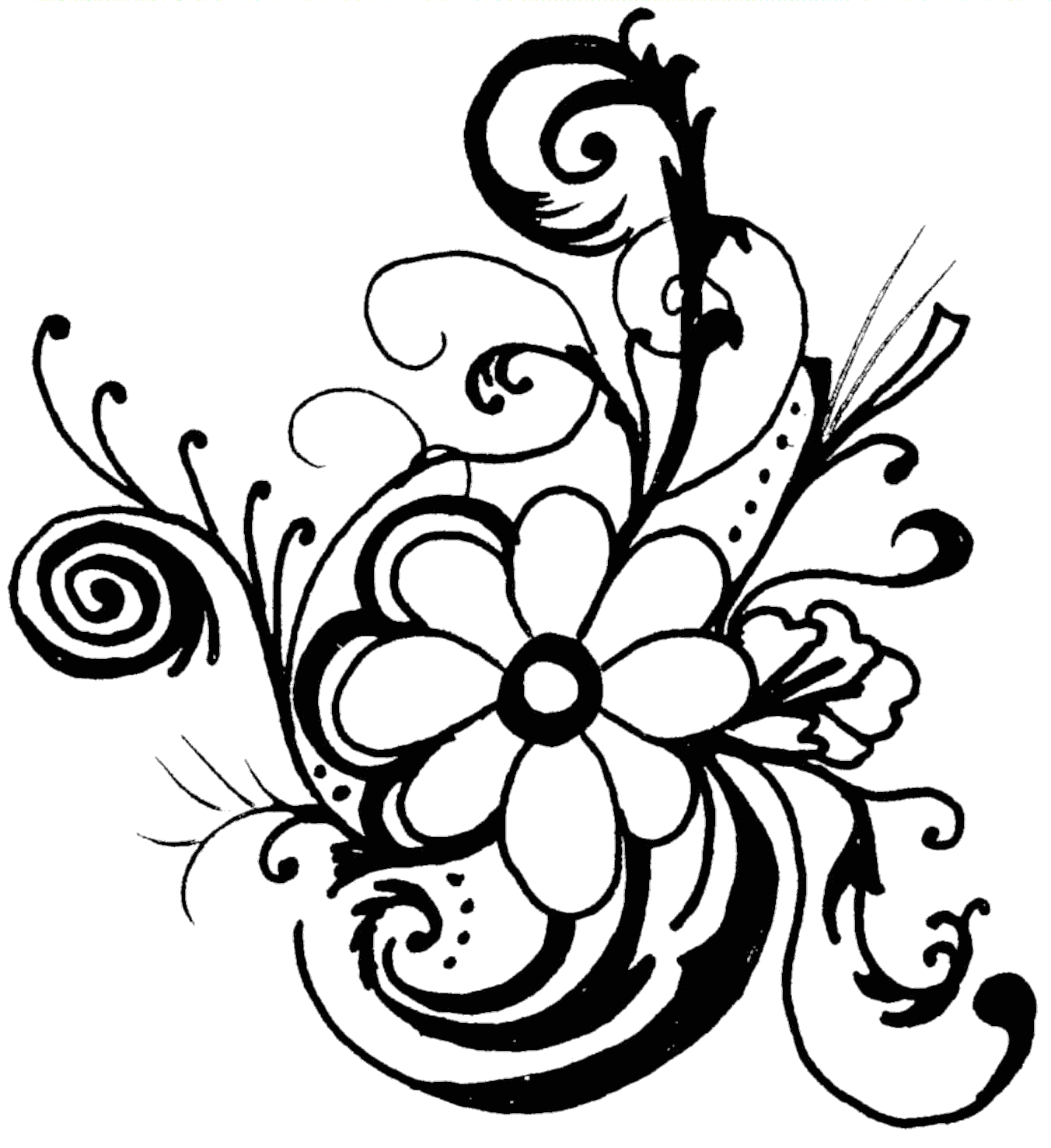Flower Drawing PNG Free File Download