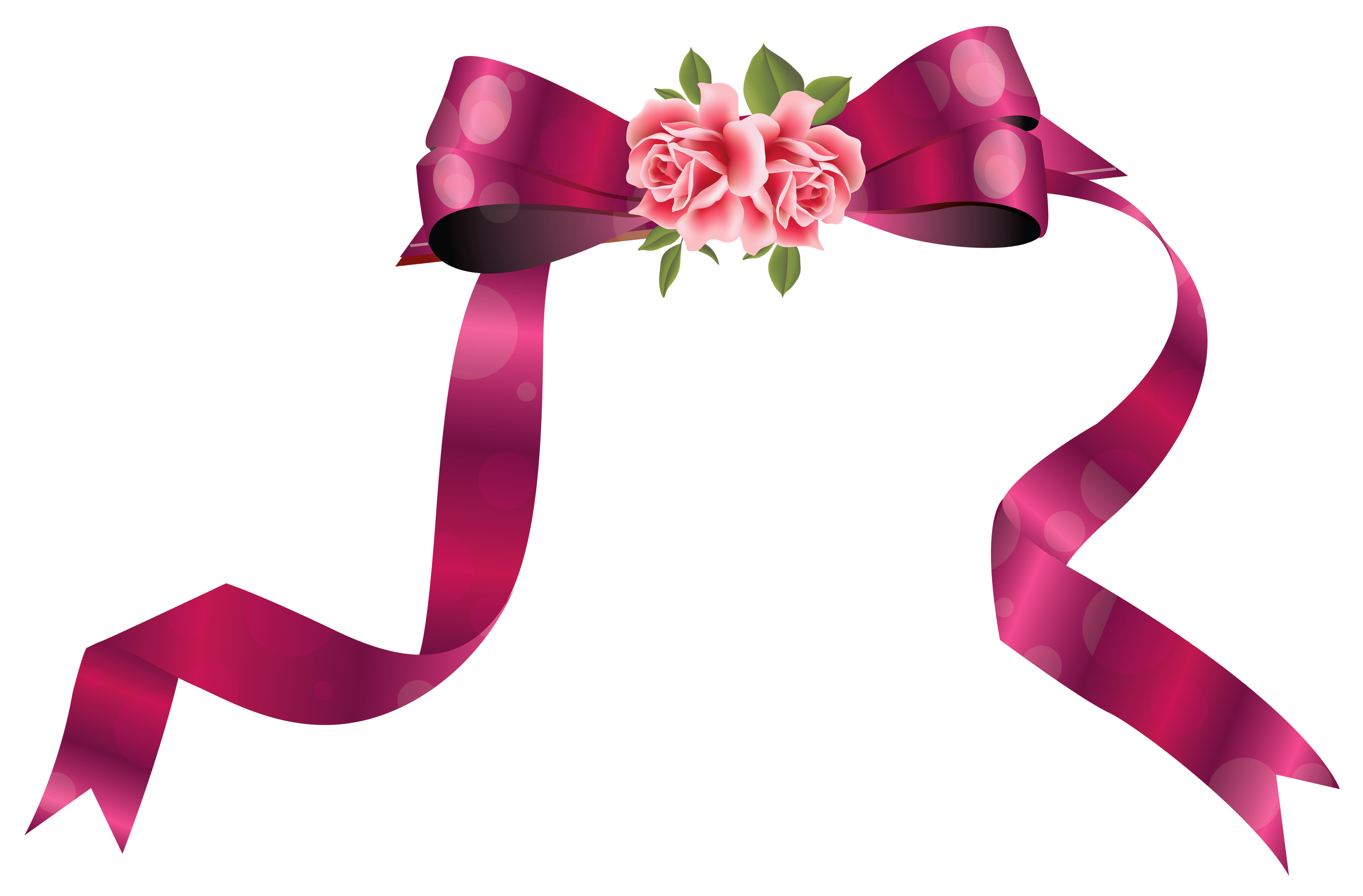 Flowers And Ribbon Transparent Background