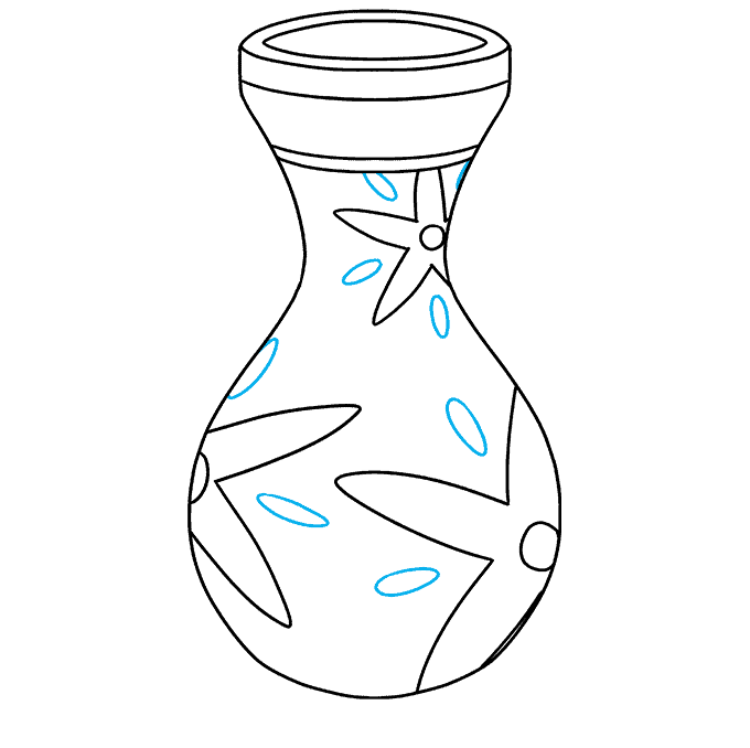 Flowers In Vase Drawing Background PNG Image