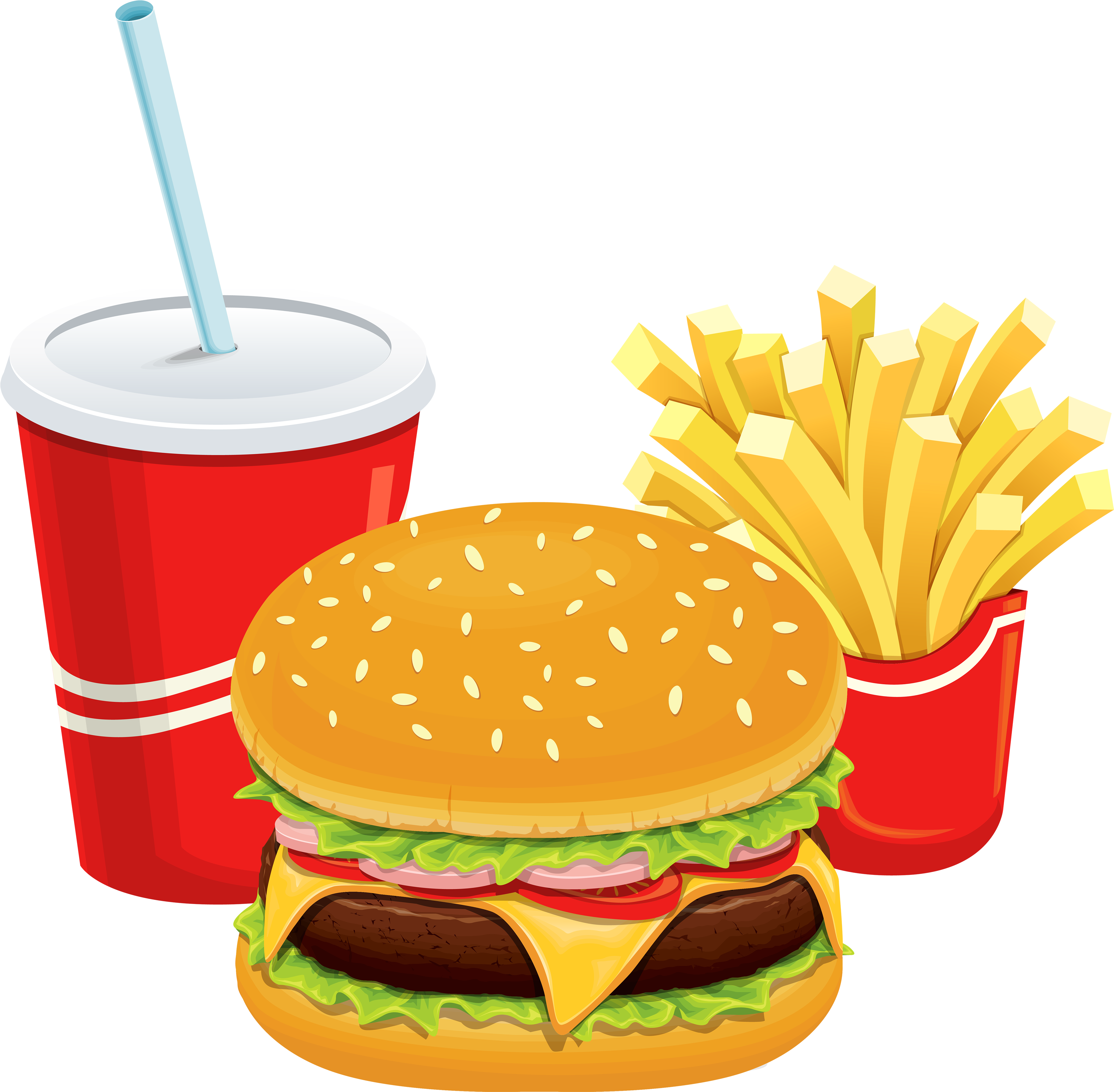 Food Burger Fries PNG Clipart Background