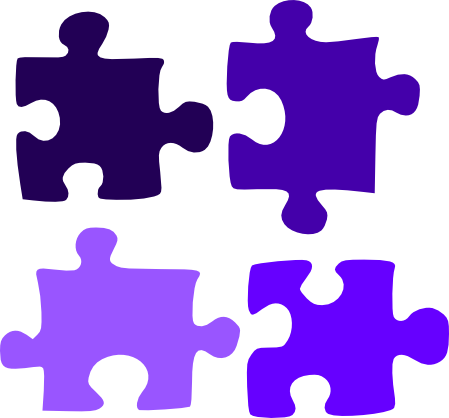 Four Puzzle Pieces PNG HD Quality
