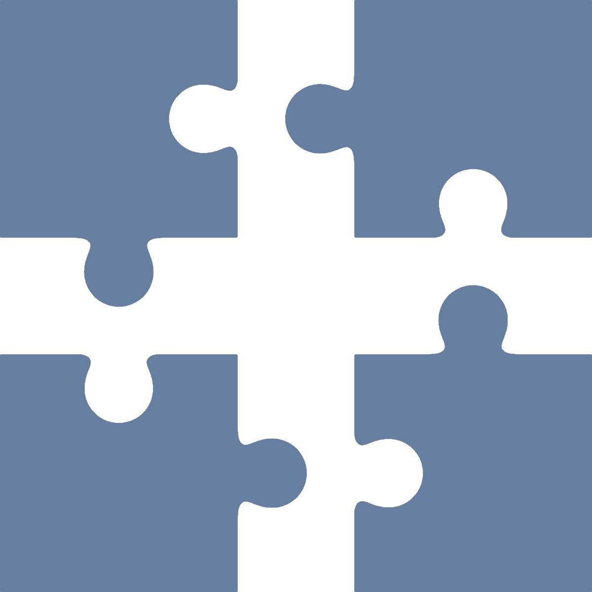Four Puzzle Pieces Transparent Image