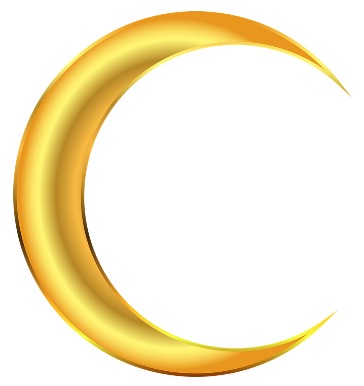 Golden Moon Crescent PNG Clipart Background