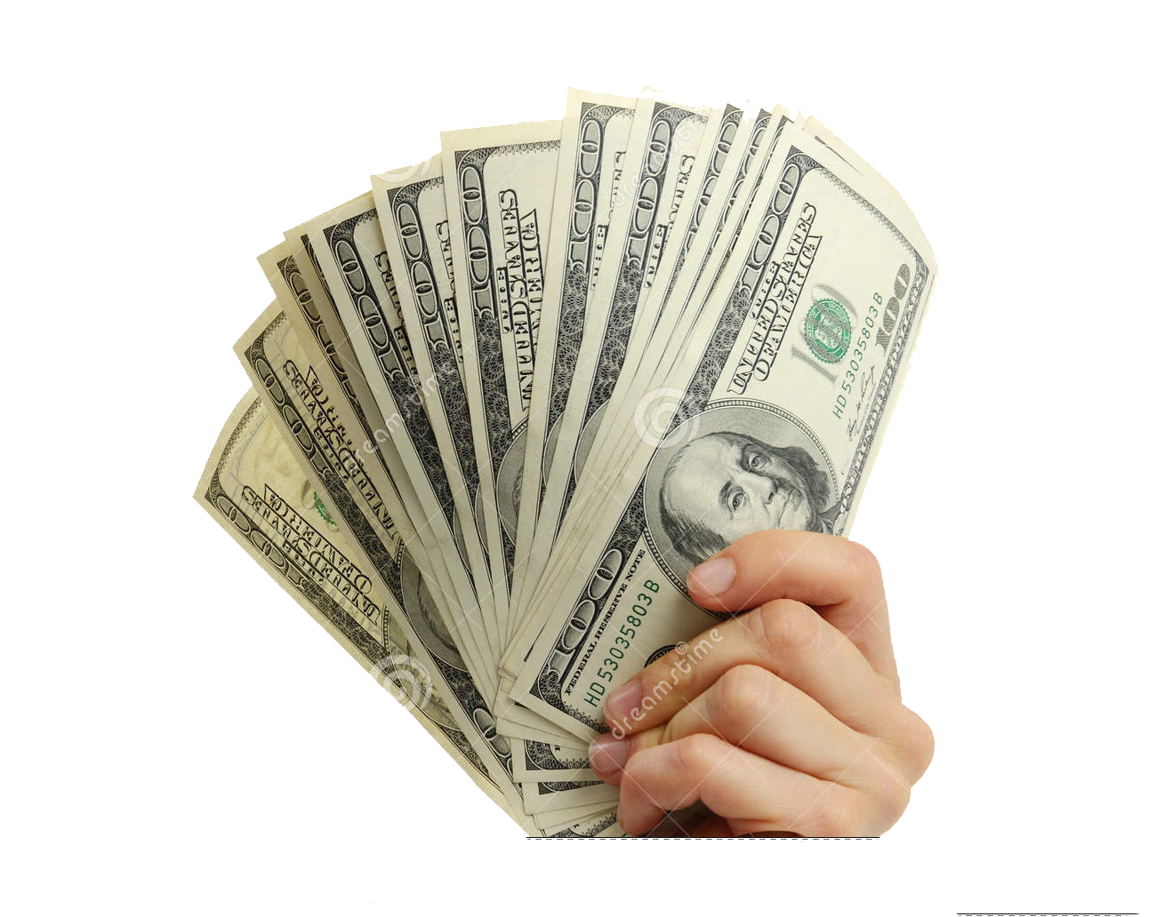 Hand Holding Cash Money PNG Free File Download