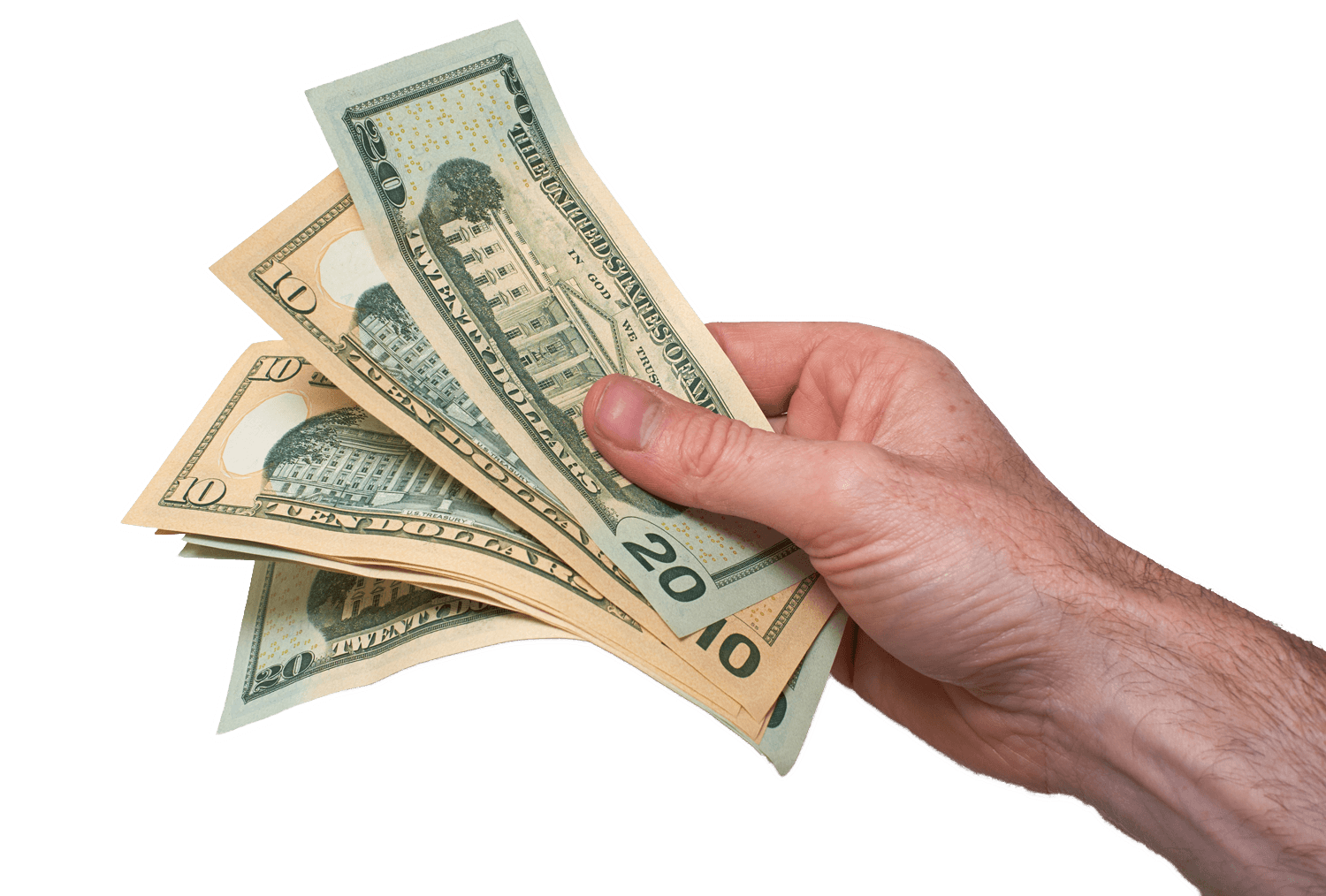 Hand Holding Cash Money PNG HD Quality