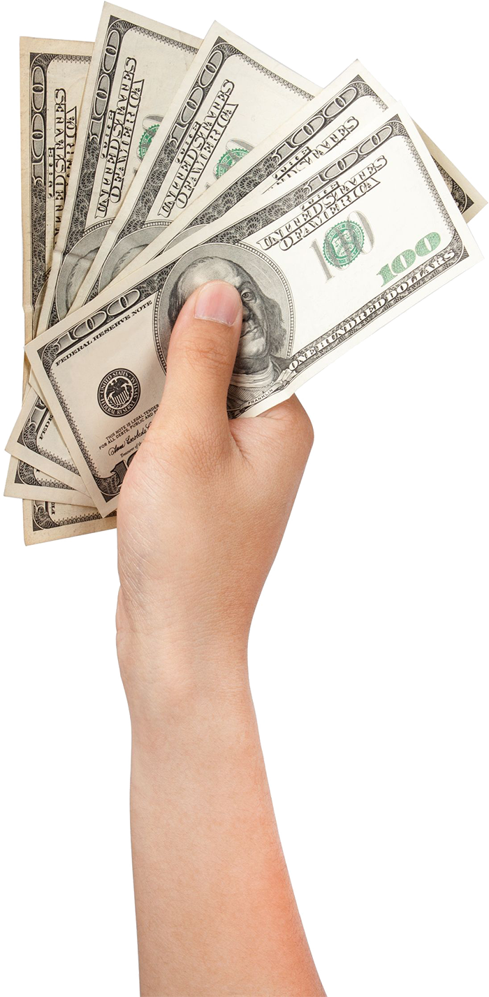 Hand Holding Cash Money Transparent Image