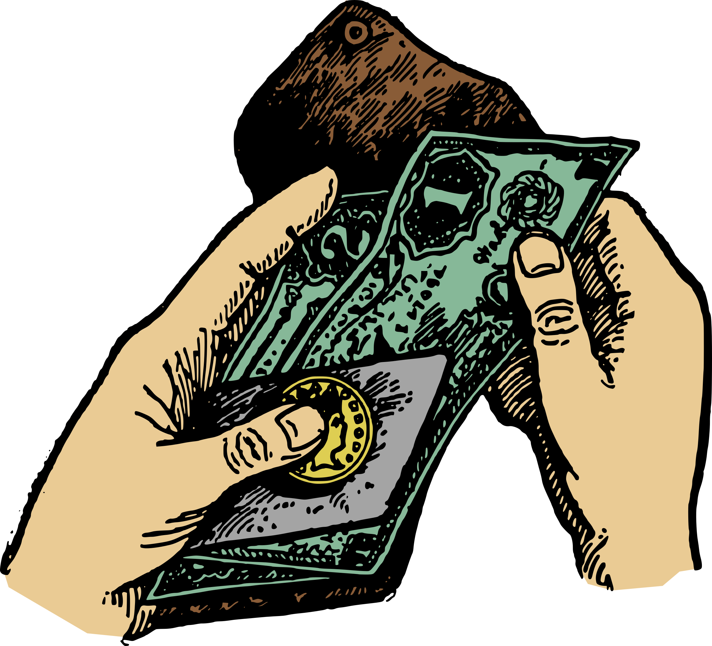 Hand Holding Dollars Money Download Free PNG