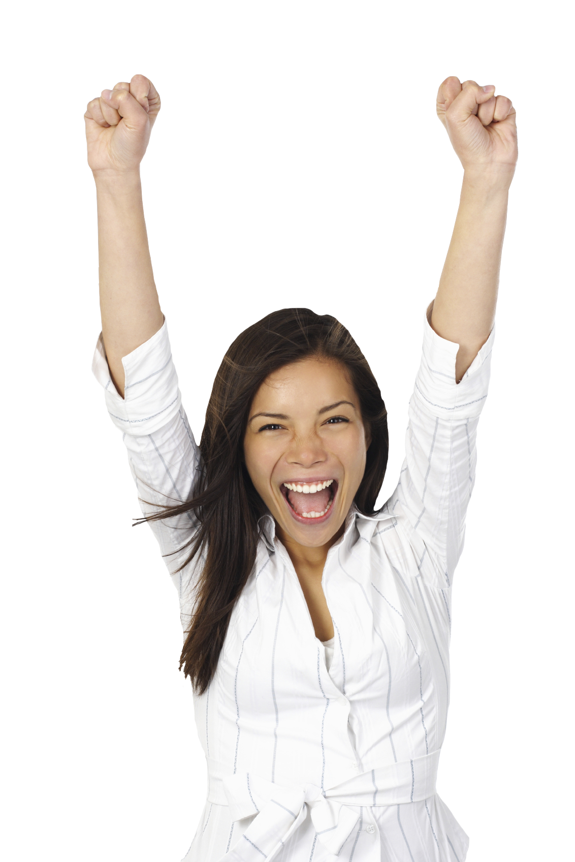 Happy Woman Winning PNG Clipart Background