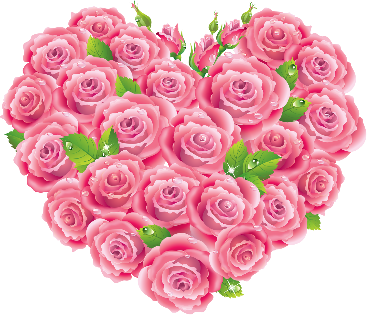 Heart Made Of Roses Background PNG Image