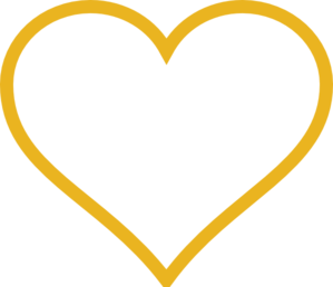 Heart Simple Golden PNG HD Quality