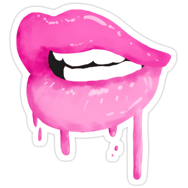 Lips Pink Background PNG Image