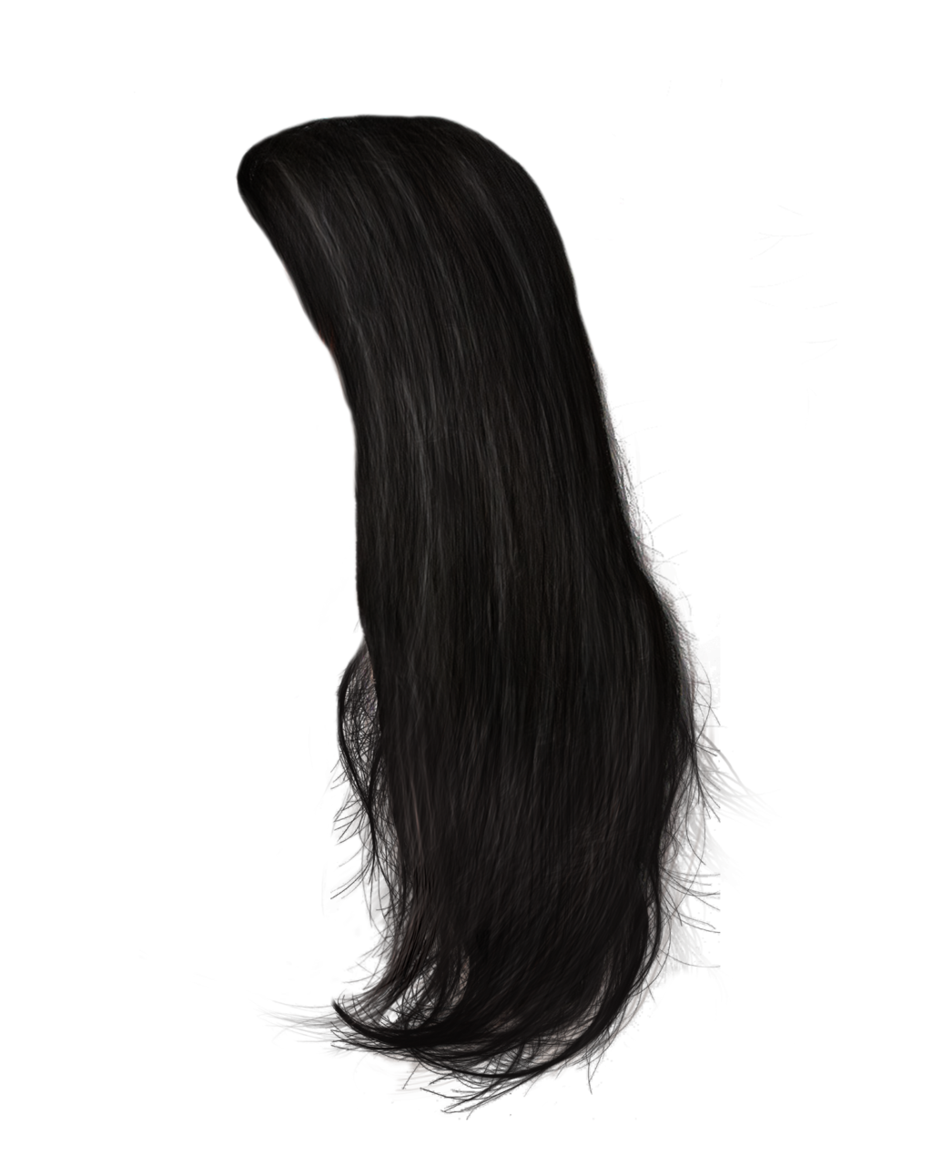 Long Black Women Hair Background PNG
