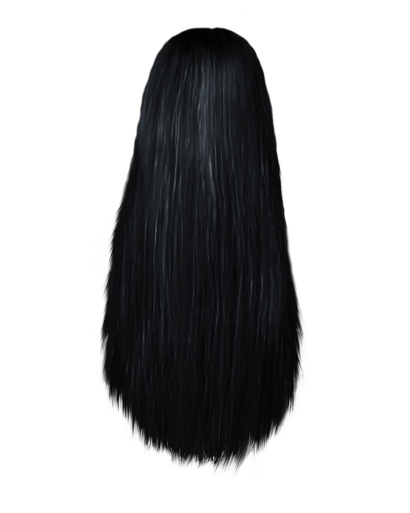 Long Black Women Hair Free PNG