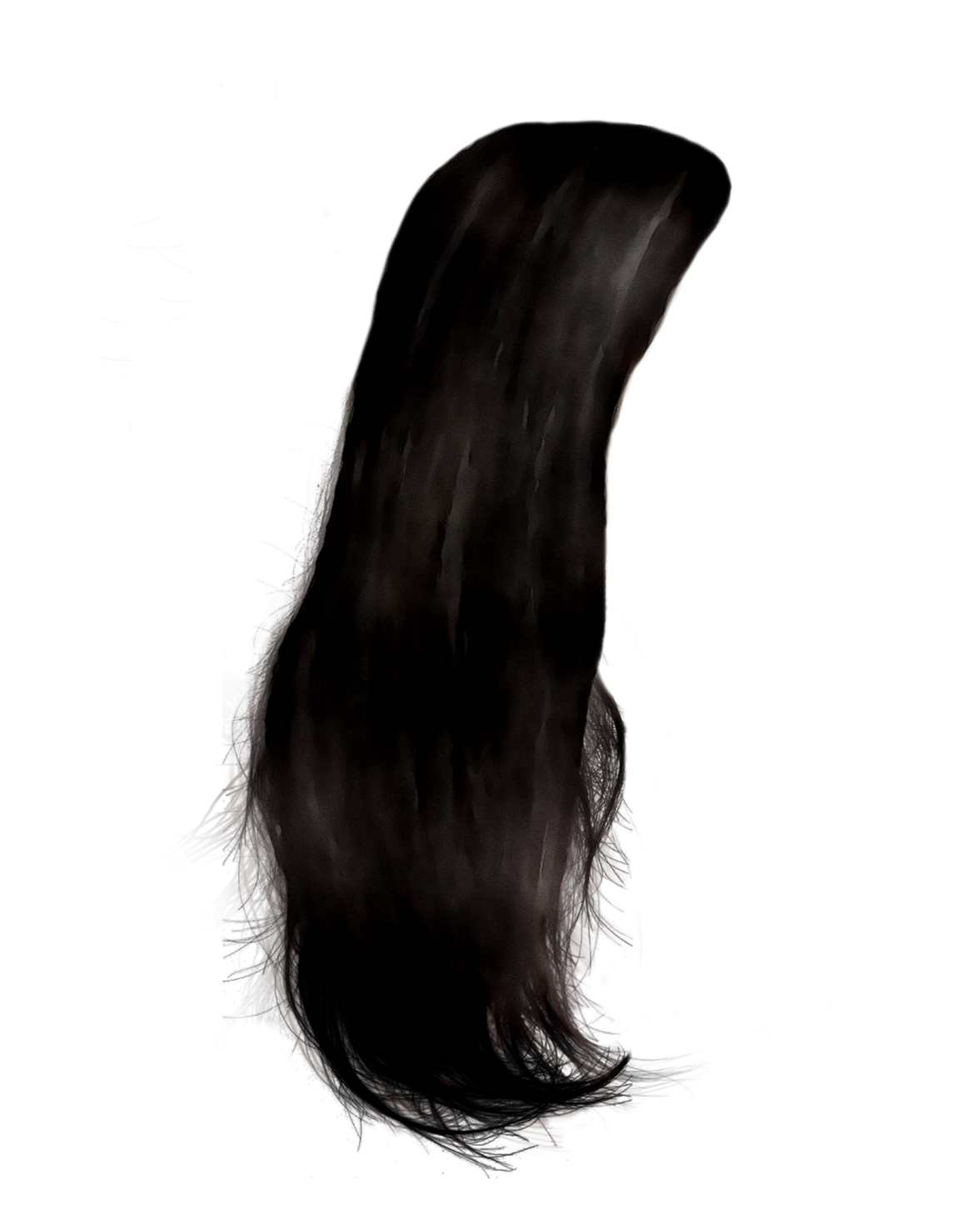 Long Black Women Hair Transparent File