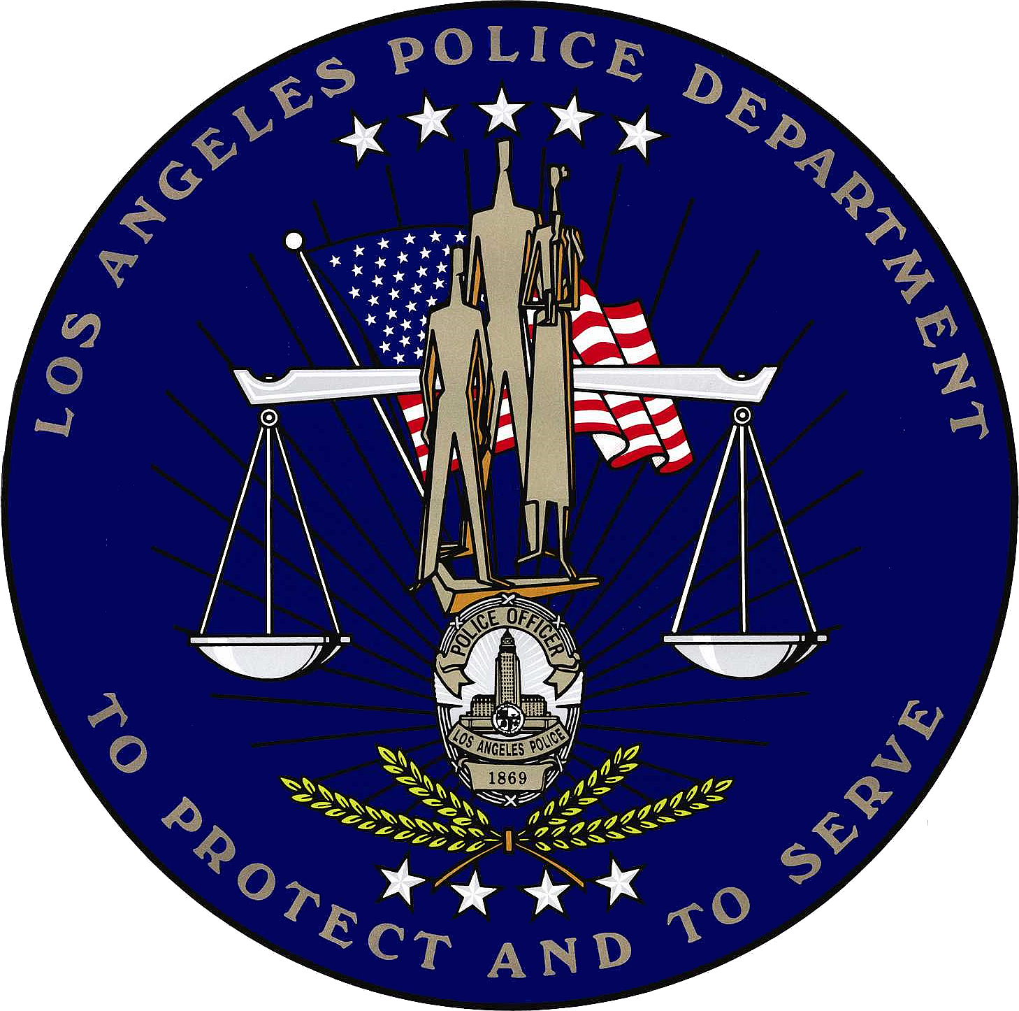 Los Angeles Police Badge Background PNG Image