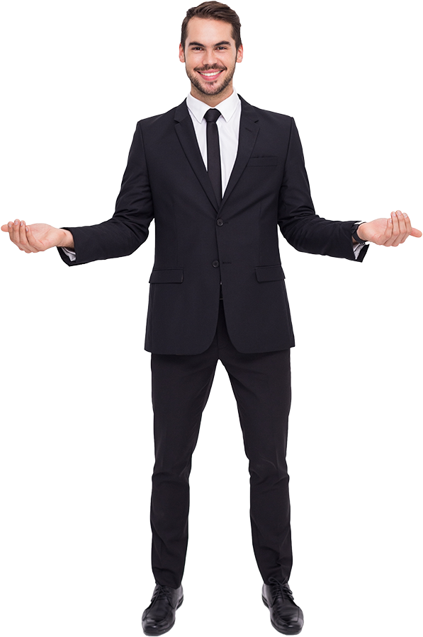 Man In Suit Standing Transparent Free PNG
