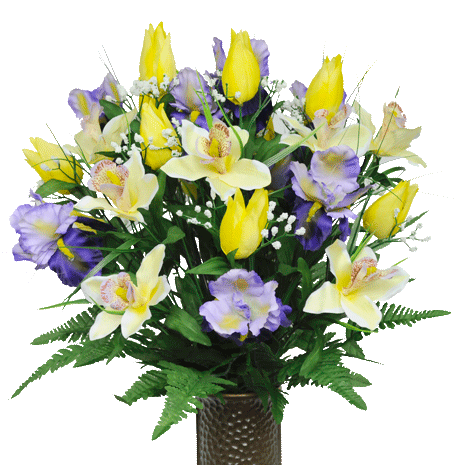 Orchid And Tulips Bouquet Transparent Background