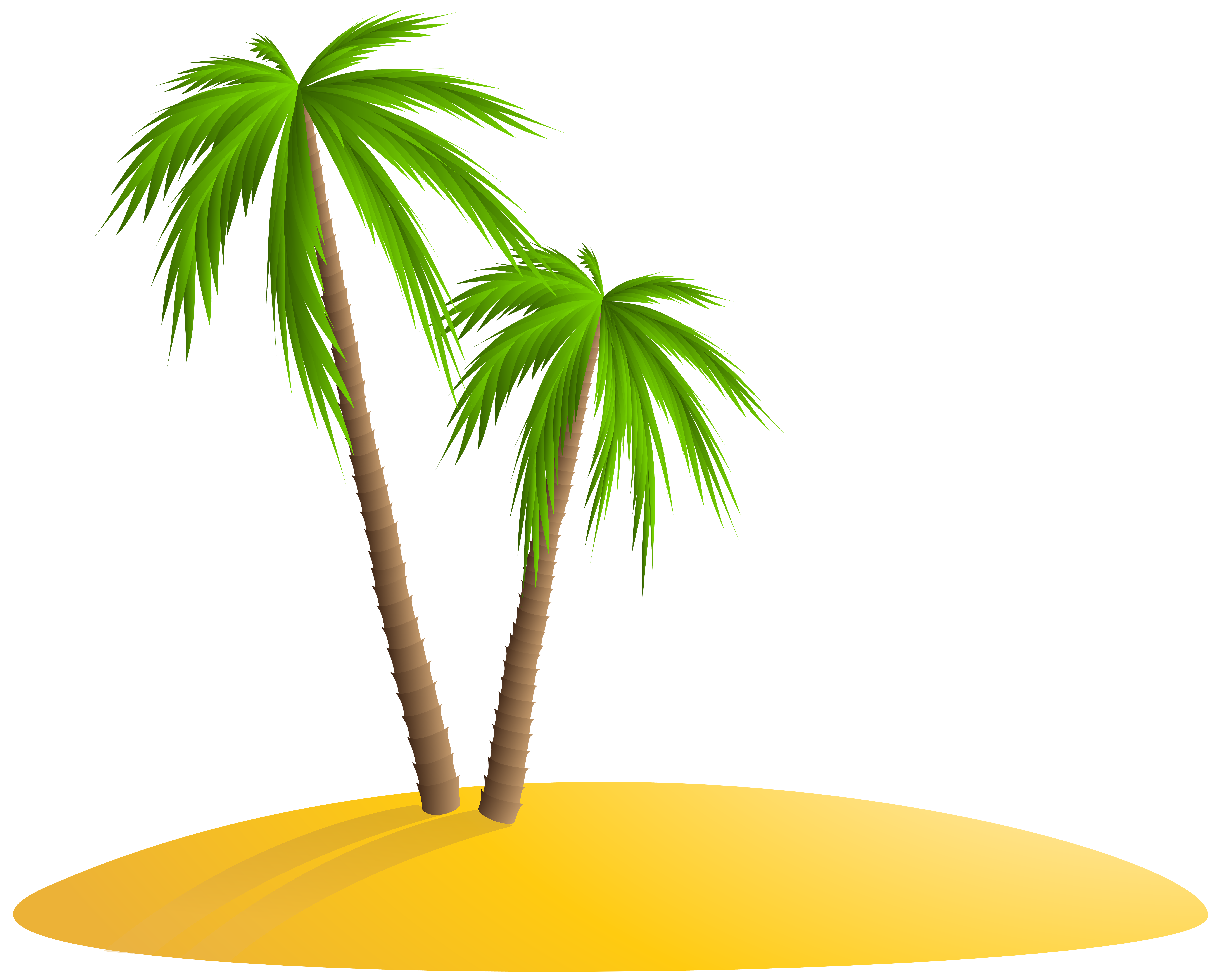 Palm Trees On Island No Background
