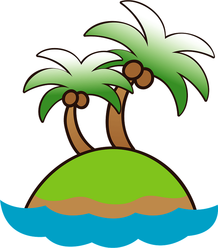 Palm Trees On Island PNG Images HD
