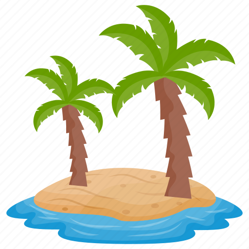 Palm Trees On Island Transparent Background