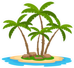 Palm Trees On Island Transparent File