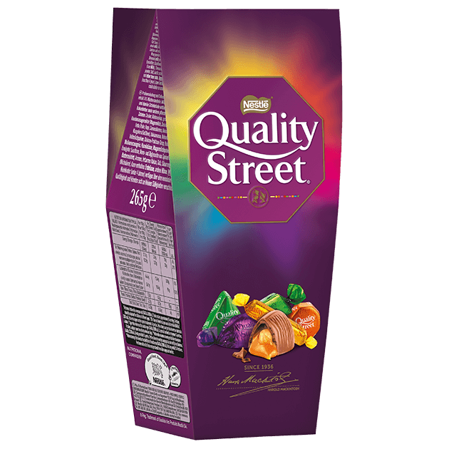 Quality Street Chocolate Tin Side View PNG HD Quality