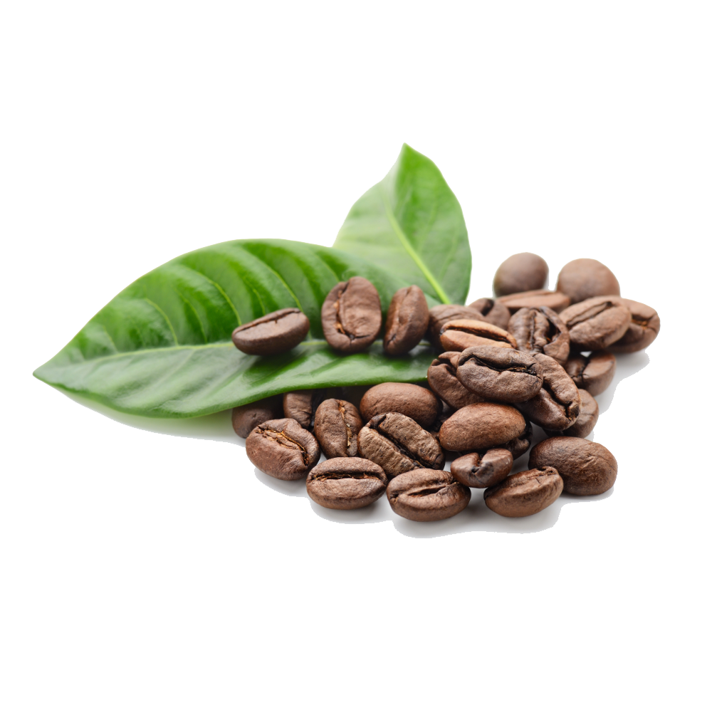 Roasted Coffee Beans And Leaves Background PNG Image