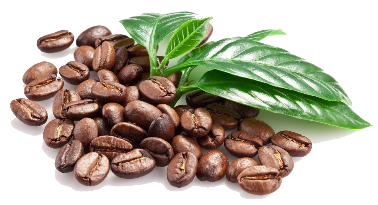 Roasted Coffee Beans And Leaves Transparent Background