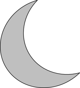 Silver Grey Moon Crescent Background PNG Image