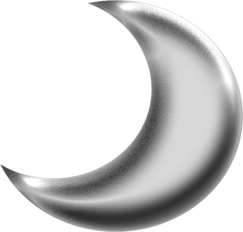 Silver Grey Moon Crescent Free PNG