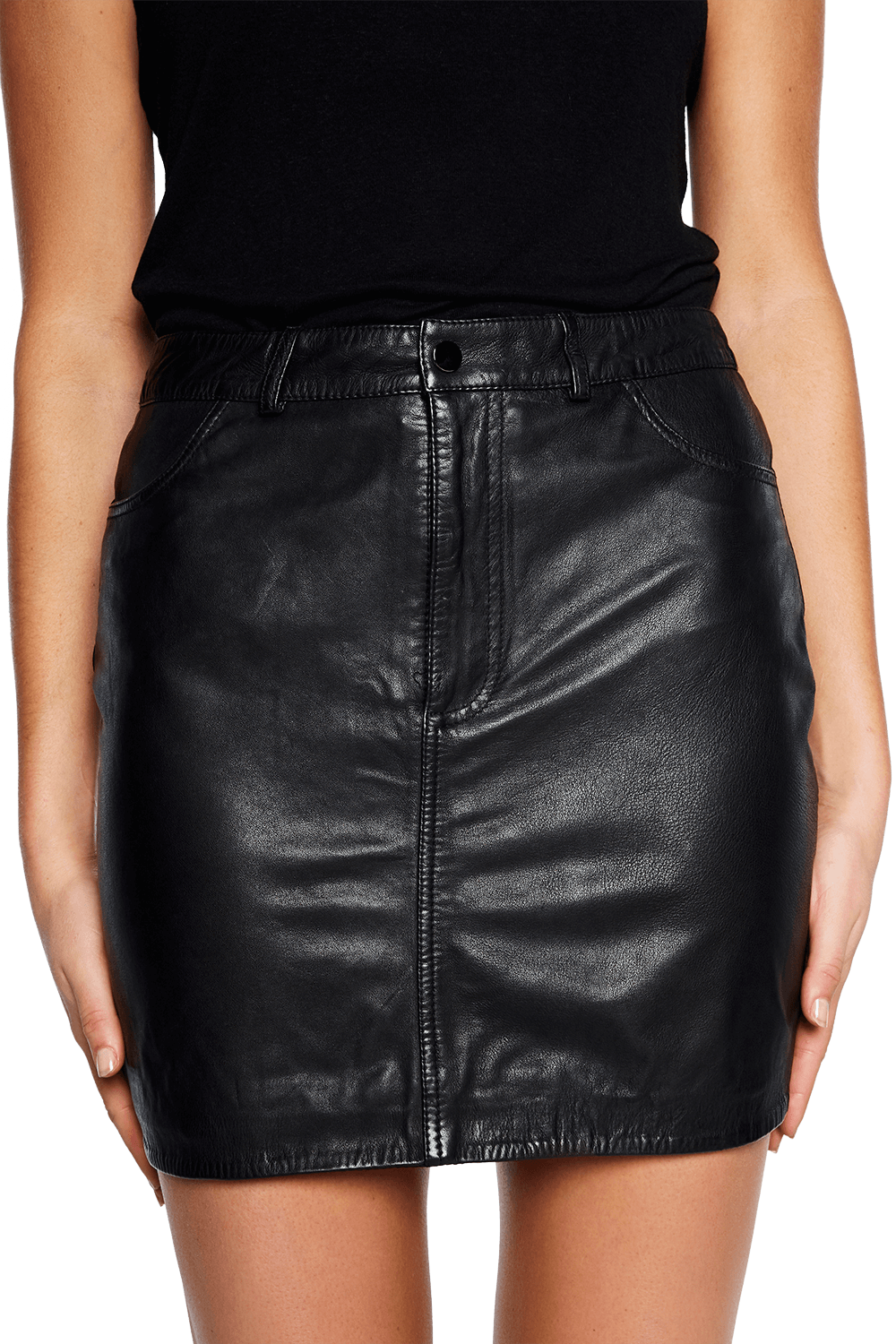 Skirt Leather Black PNG Images HD