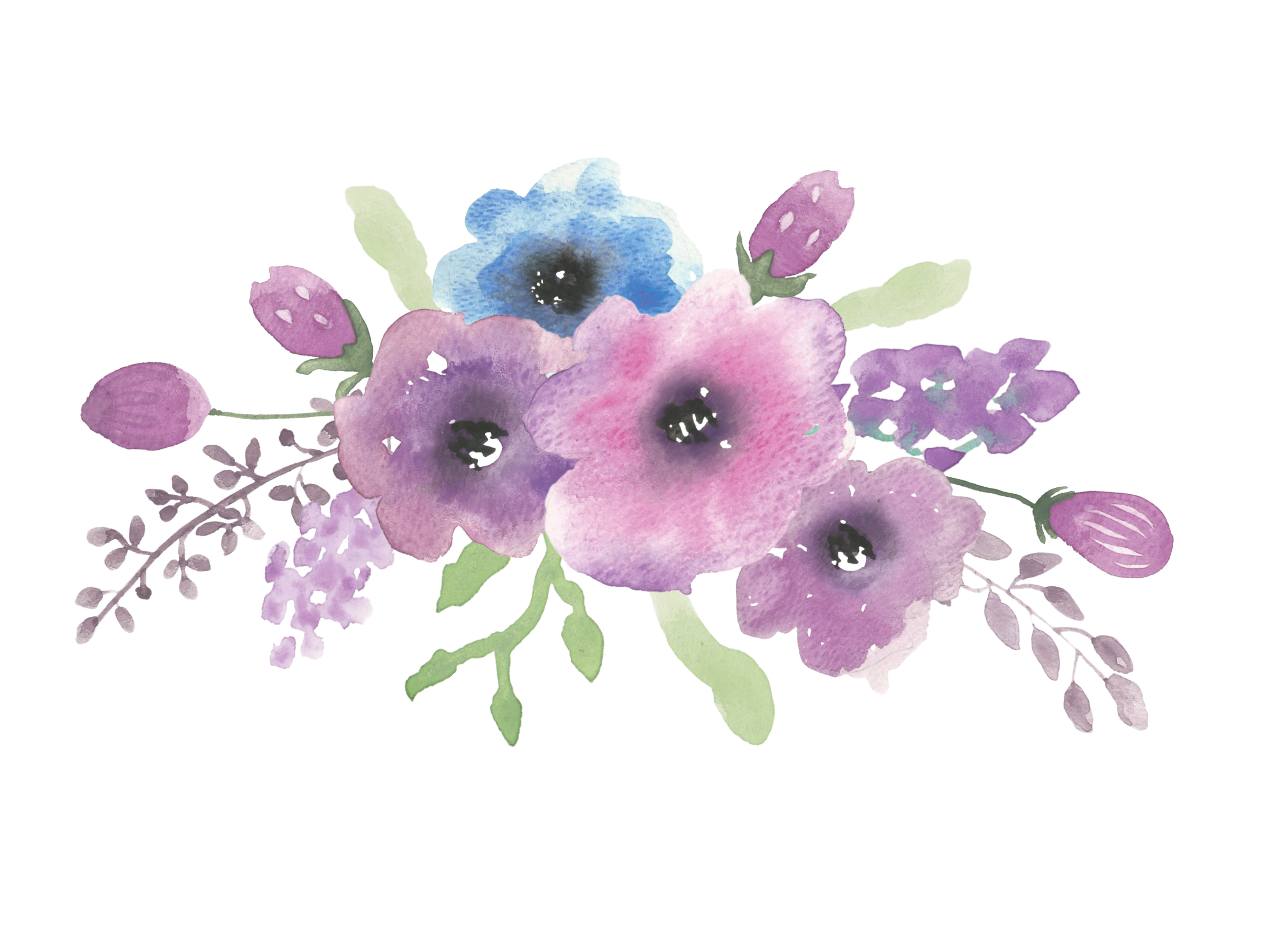 Watercolor Bouquet PNG Free File Download