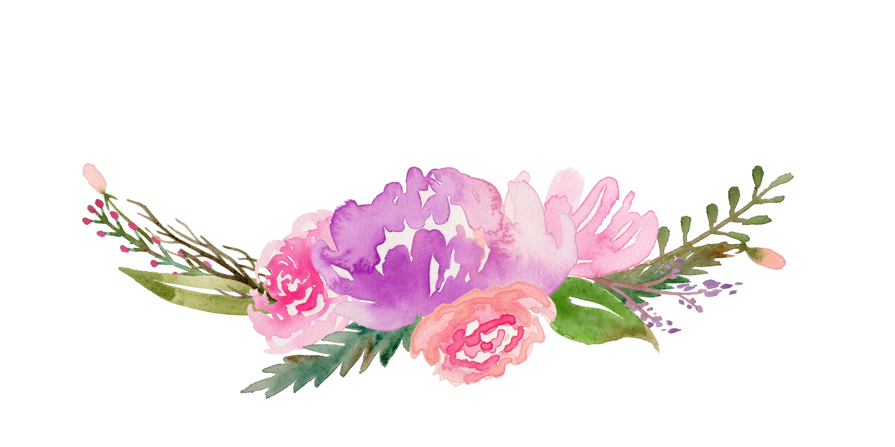 Watercolor Bouquet PNG HD Quality