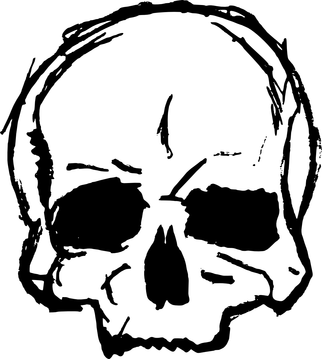 White Skull Drawing PNG Free File Download