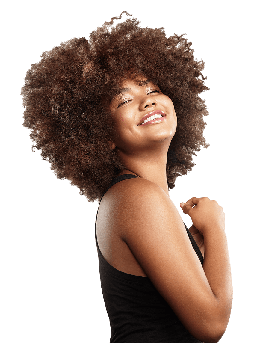 Woman Afro Hair Style PNG Background