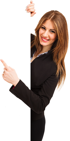 Woman Pointing Finger Background PNG Image