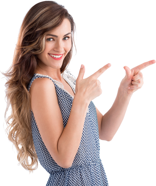 Woman Pointing Finger Background PNG