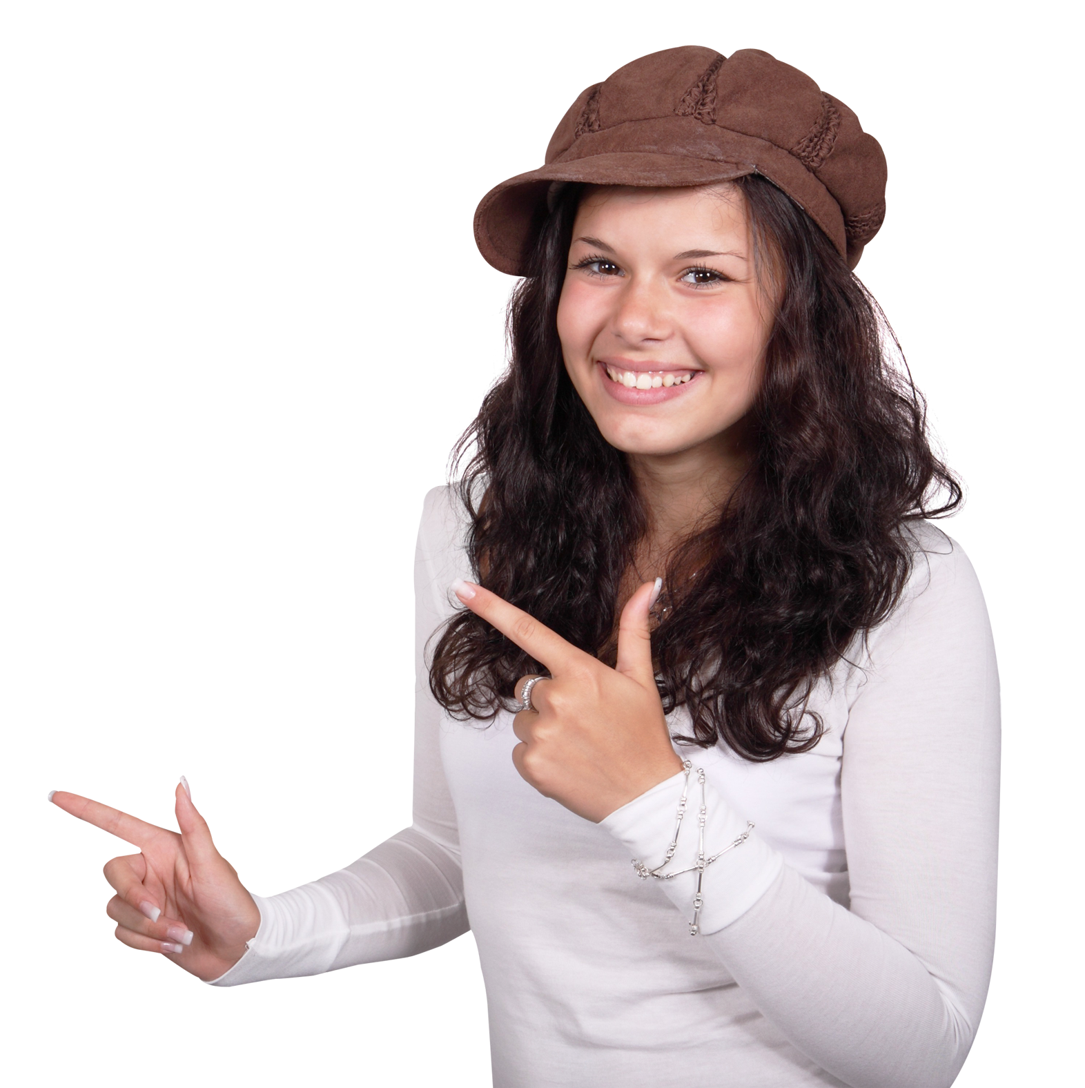 Woman Pointing Finger Free PNG