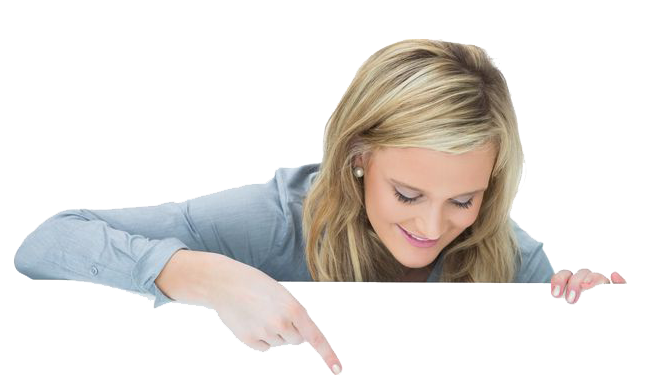 Woman Pointing Finger No Background