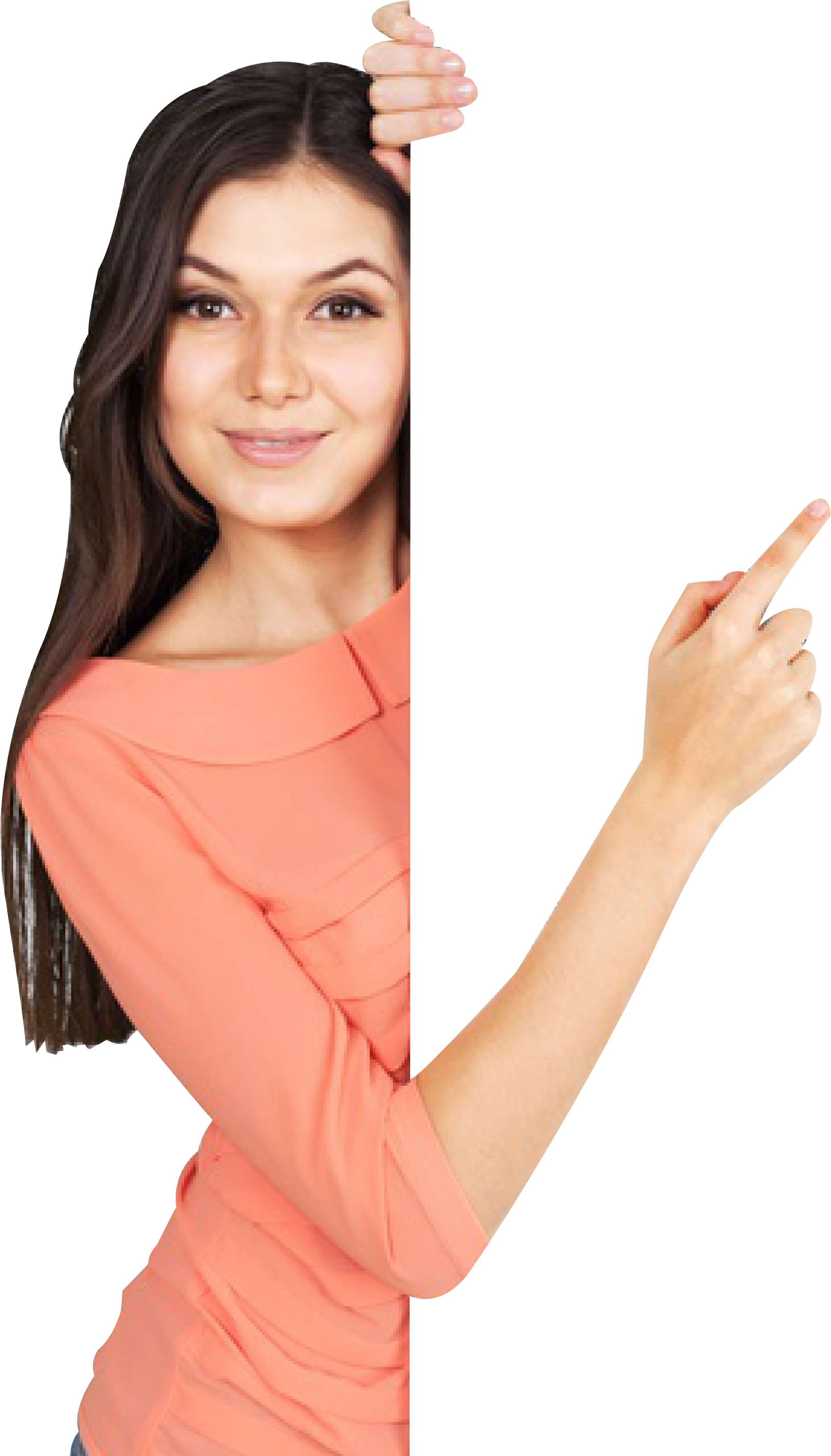 Woman Pointing Finger Transparent PNG
