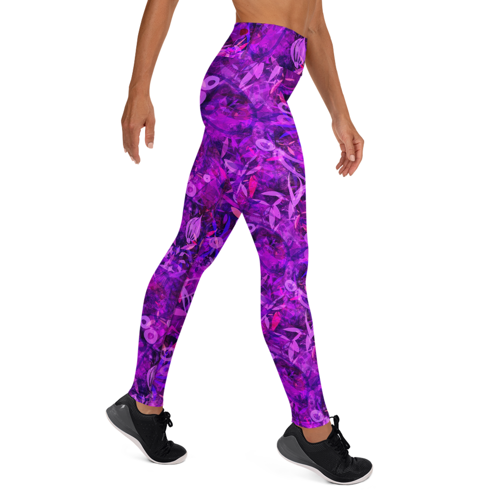 Woman Purple Leggings Background PNG Image