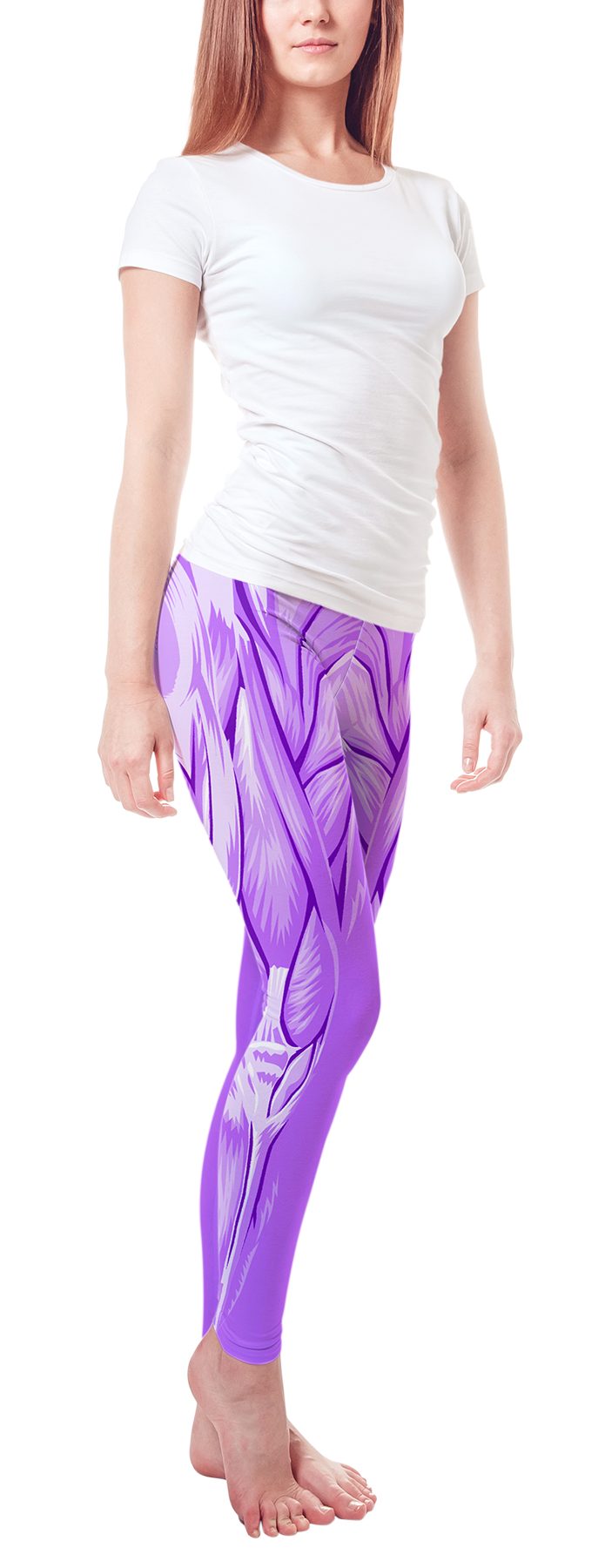 Woman Purple Leggings Background PNG