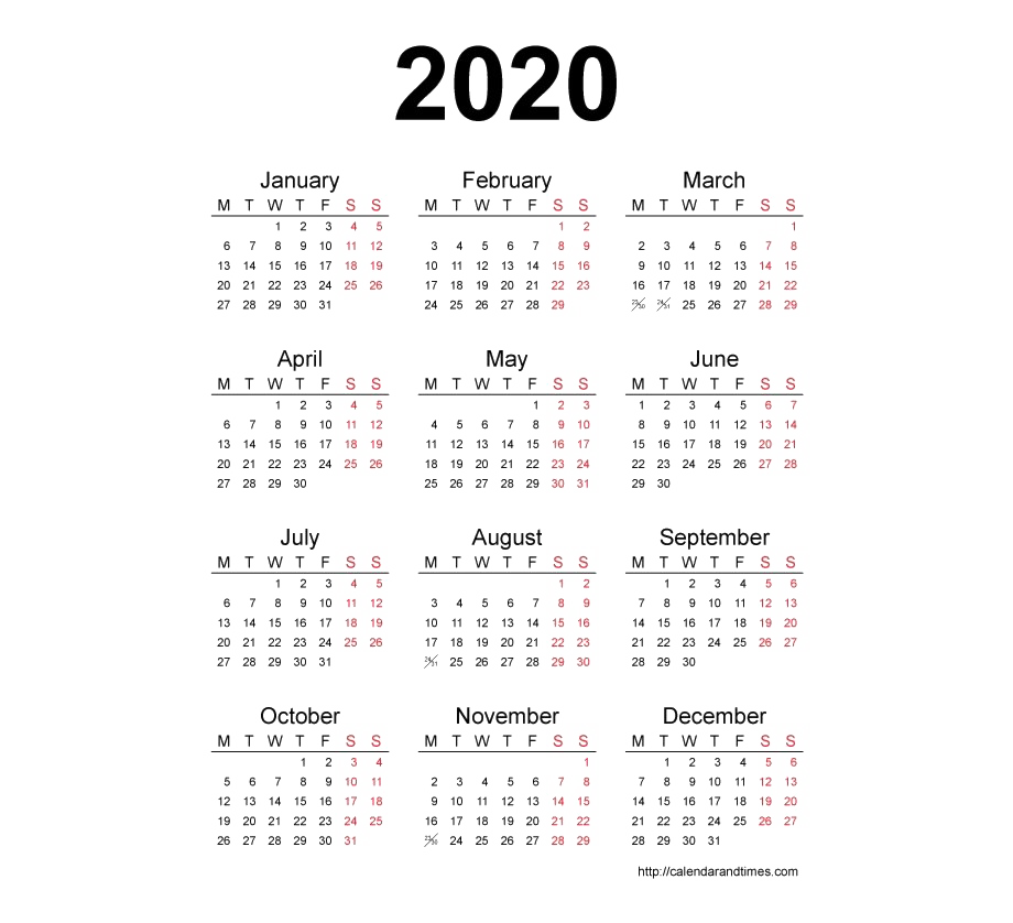 2020 Calendar Transparent Images