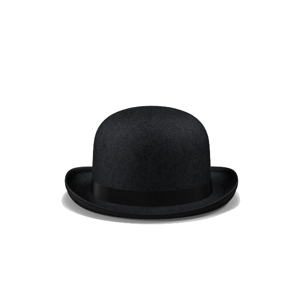 Black Bowler Hat PNG Clipart Background