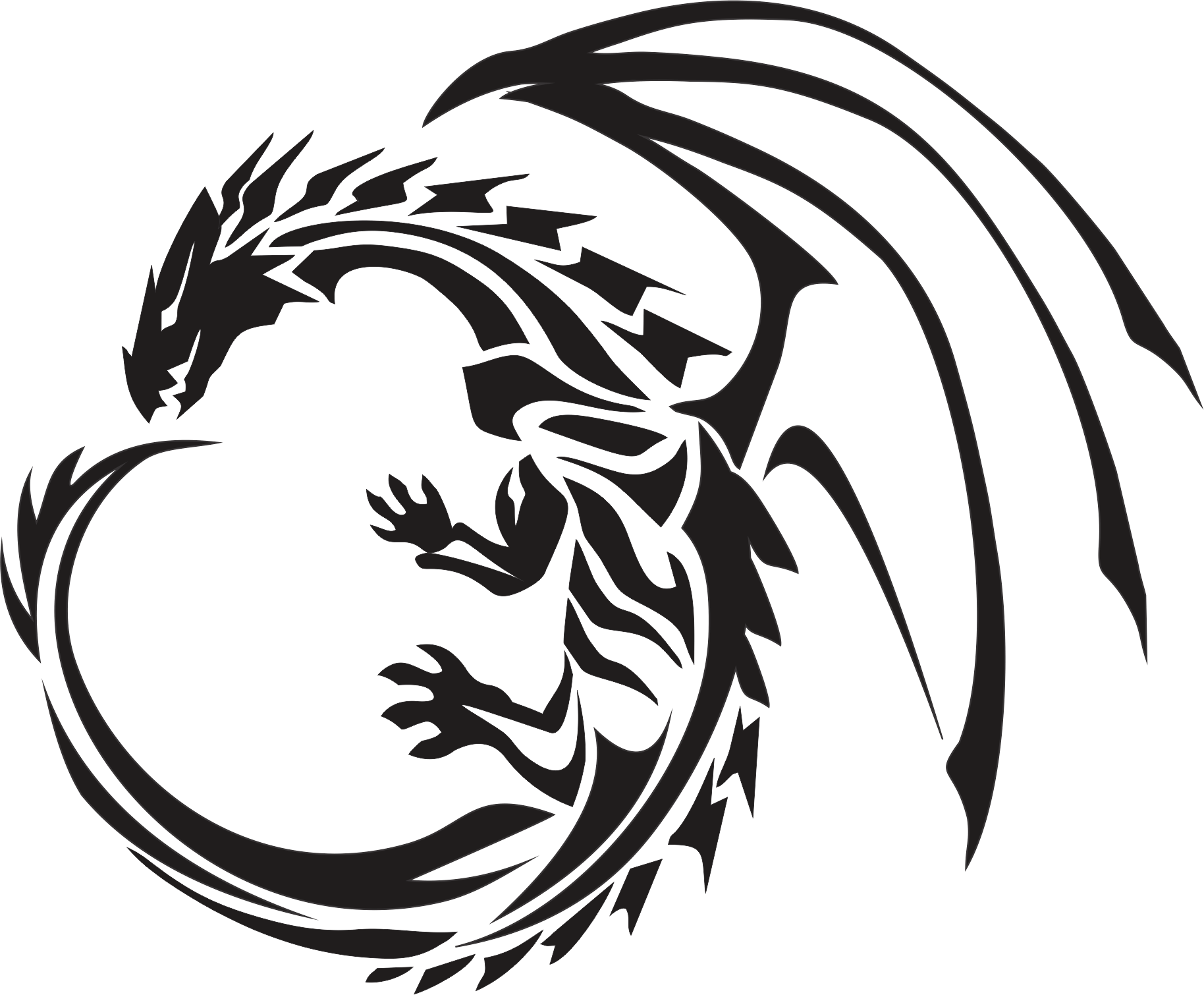 Circle dragon fond PNG image