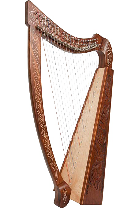 Golden Harp Background PNG Image