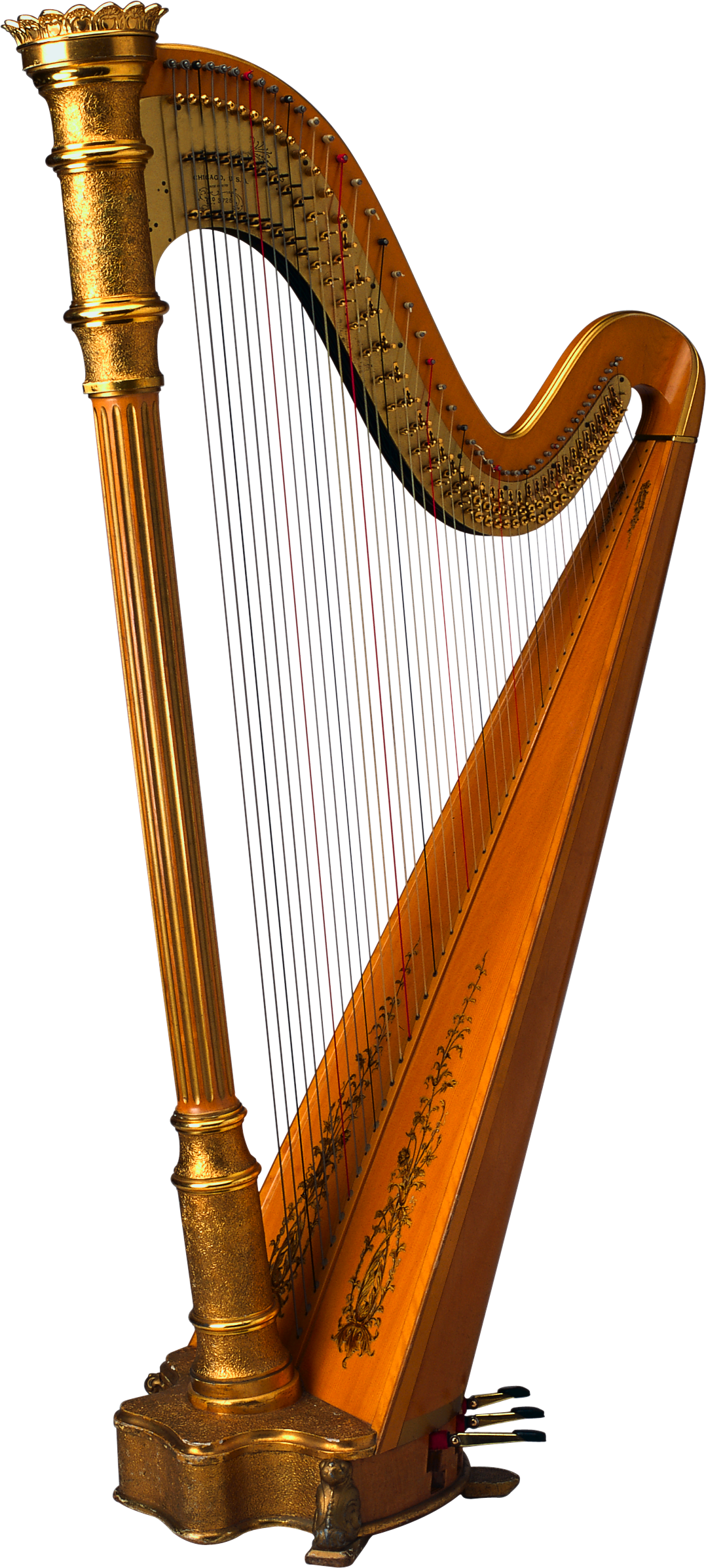 Golden Harp PNG Background