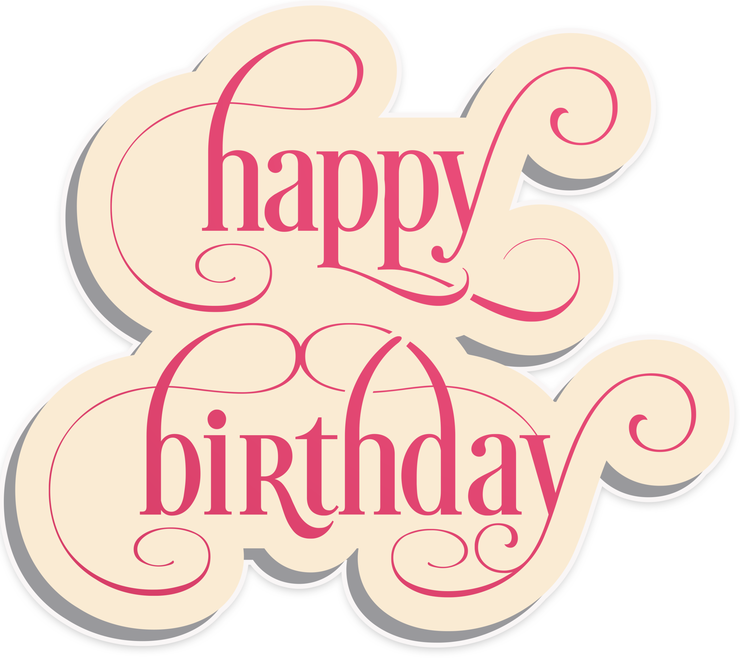 Happy Birthday Calligraphy Free PNG